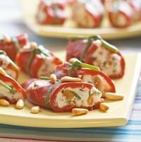 Roulés de poivrons au fromage frais de brebis