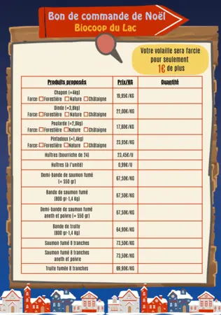 Bon de commande pour les fêtes!